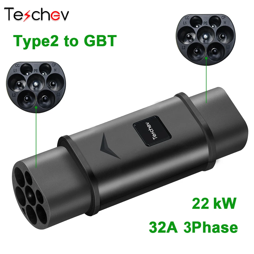 Type 1 to Type 2 Adapter Electric Vehicle Charger 2 to 1 AC Adaptor GB/T EVSE Charging Convertor For Electric Cars