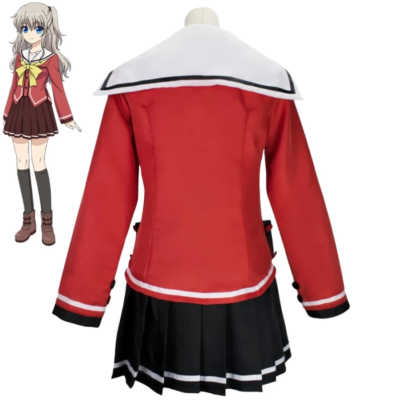 

Anime Charlotte Tomori Nao Cosplay Costume Wig Loli Red School Uniform Halloween Stage Performance Carnival Party Role Play Suit