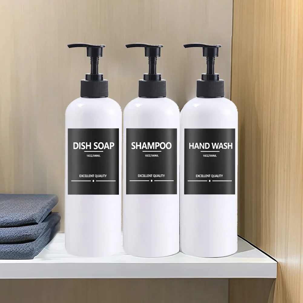 Refillable Pump Bottle Set for Bathrooms 4