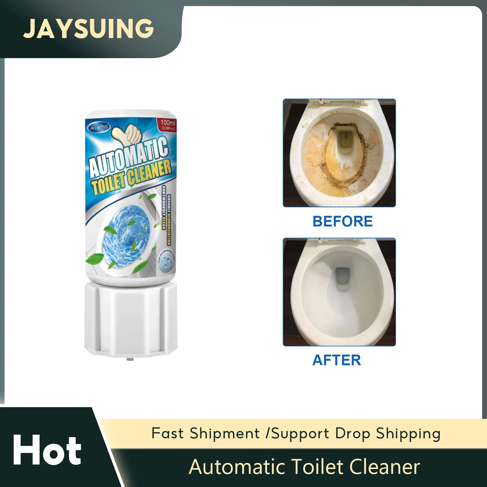 

Automatic Toilet Cleaner Deodorant Toilet Bowl Cleaner Flush Bottled Helper Toilet Yellow Dirt Cleaning Tool Blue Bubble Liquid