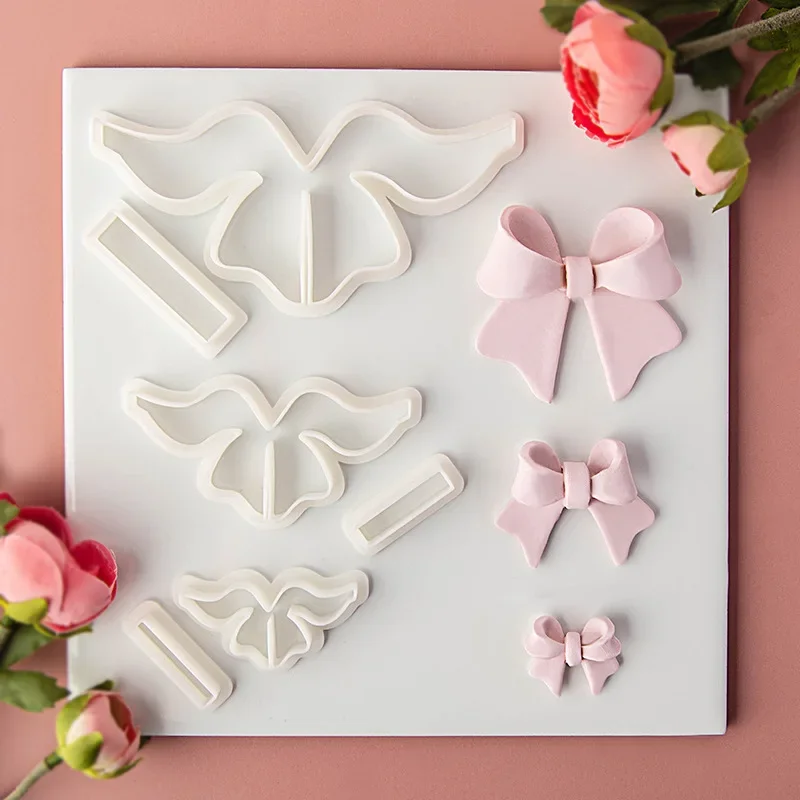 Polymer Clay Cutter 2Pcs/3Pcs Set Bows Shaped Polymer Clay Earring Cutters Dangle Bowknot Clay Molds DIY Pendant Hair Clip Handmade Making