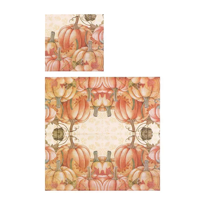 20pcs 33cm 2Ply Thanksgiving Pumpkin Colourful Paper Napkins Party Napkins Decorative Paper Placemats Butterfly Bartlet