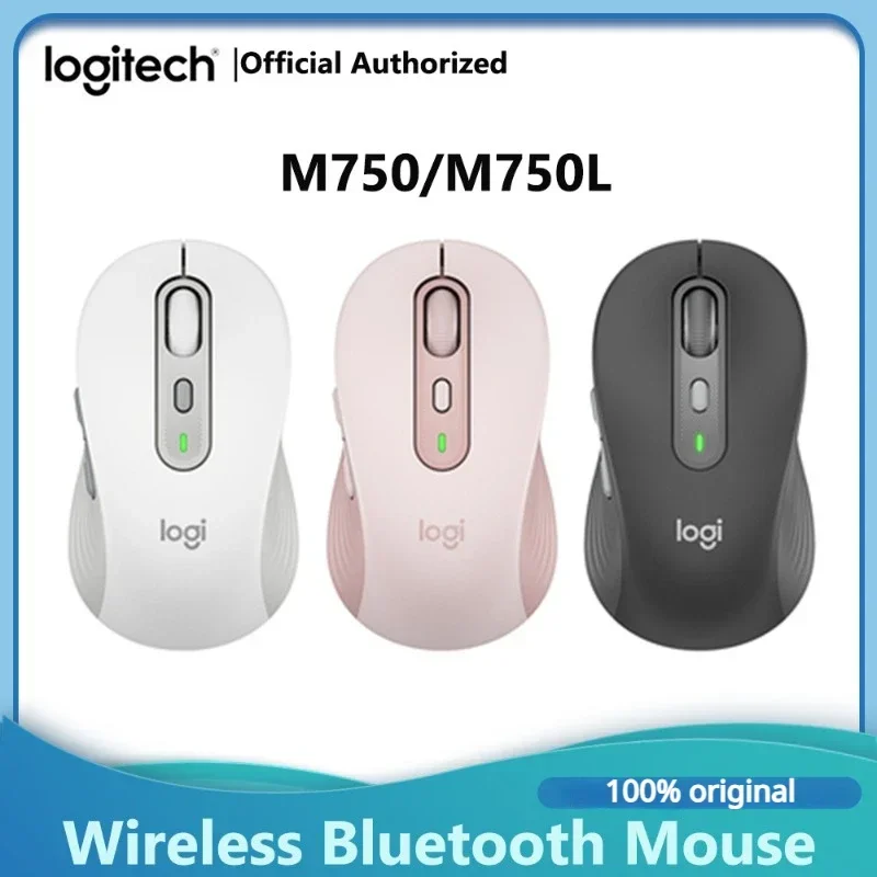 Logitech-ratón inalámbrico silencioso M750, Mouse de oficina con Bluetooth, compatible con hasta 3 dispositivos, interruptor para Mac/Win, programa no conectable