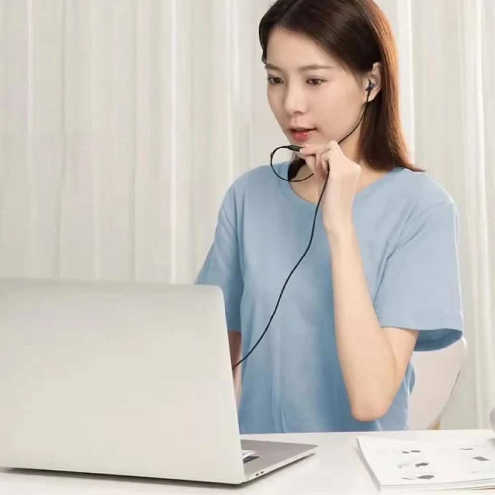 3.5mm/Type-c Wired Earbuds In Ear Headphone One Side Earplugs with Mic Single Side Earphone Single Earphone for Smart Phones MP3