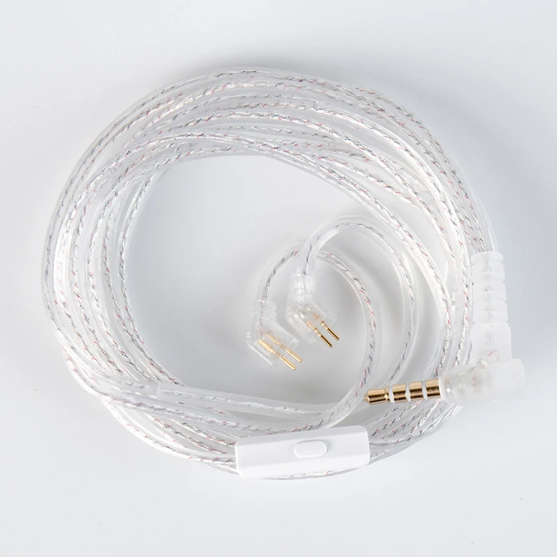 1.2 Meter 2 Pins In Ear Monitor Cable CCA CRA IEM Extension Headphone Cable Cords For EDX PRO/Castor/KZ ZS10 PRO/ZAR/ZAX/ZAS/AS16/ZSNPRO, CCZ 4N OFC Silver-Plated Wire (Inky, 2Pins, 3.5mm Plug - View #7