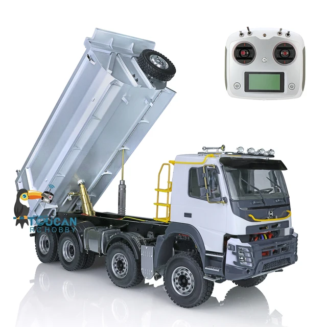 JDM 1/14 RTR Metal Hydraulic RC Dumper Tipper Remote Control Truck 2Speed Differential Axle Outdoor Toys For Boys Gift TH18485 3