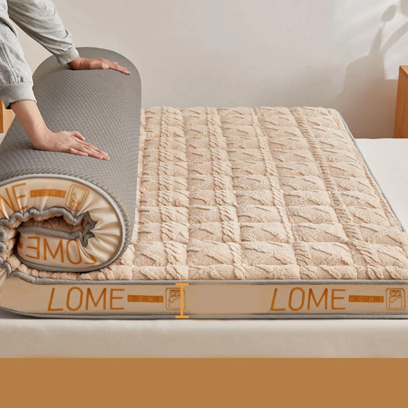 

Home mattress cushioned bedroom dormitory student double bed Single bed thickened winter tatami mat for rental rooms