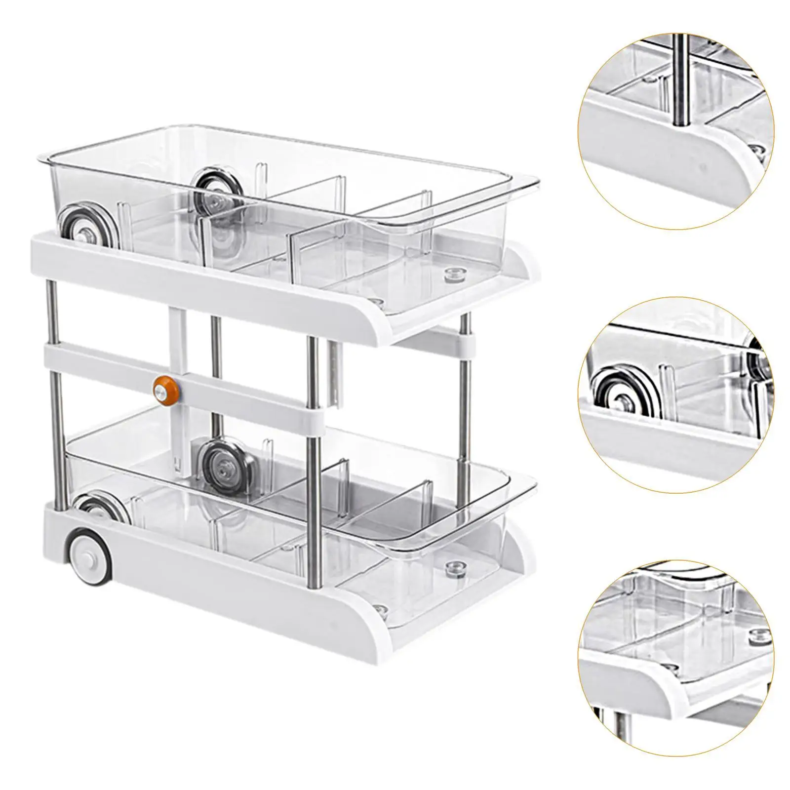 Bathroom Under Cabinet Organizer Shelf with Dividers Multifunctional for Office Removable Drawer Height Adjustable 20.5-41cm