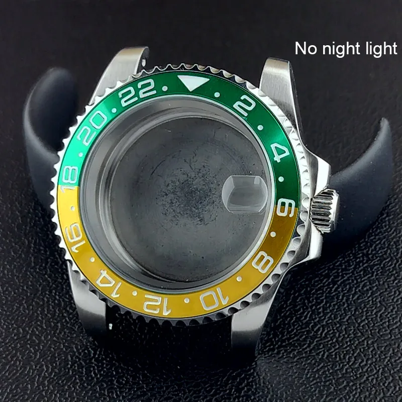 40MM Sapphire Glass GMT Bidirectional Rotation Watch Case with Accessories