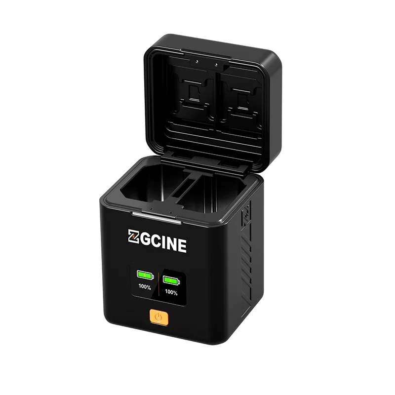 Compact Camera Battery Charging Case (Batteries Not Included)