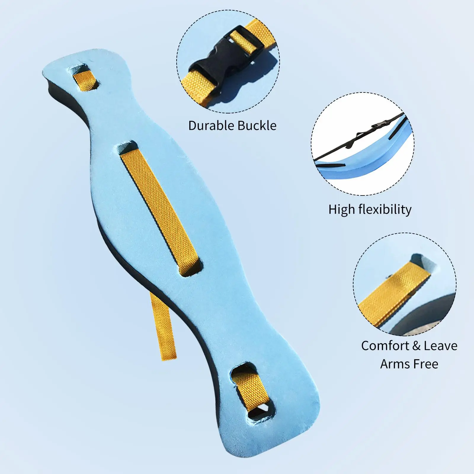 Fish-shaped Flexible Swimming Board with Adjustable Nylon Straps for Learners