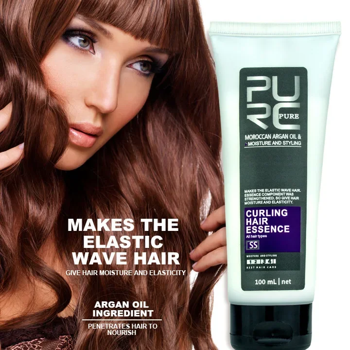 Curly Enhancer Argan Oil Styling and Elastic Wave Hair Essence Deep Hydration Cream Mask Treatment Beauty Hair Care 100ml curly hair styling cream
