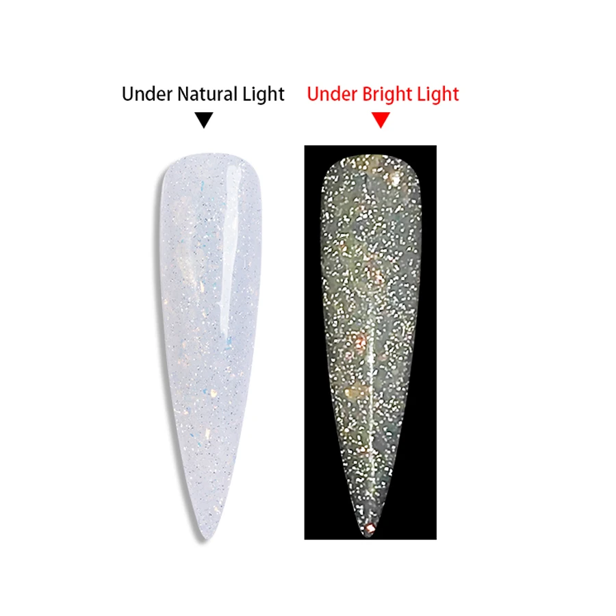 Jillnails 50g Shimmer Milky Hard Gel Builder Reflective Nails Extension Glitter Building Gel 3