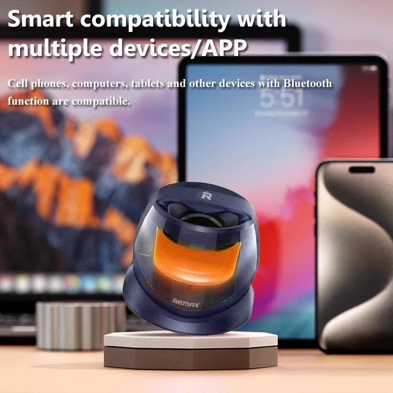 Mini Magnetic Bluetooth 5.4 Speaker RGB Light TWS Connection Stereo Soundbar Wireless MP3 Music Player Phone Stand Rechargeable