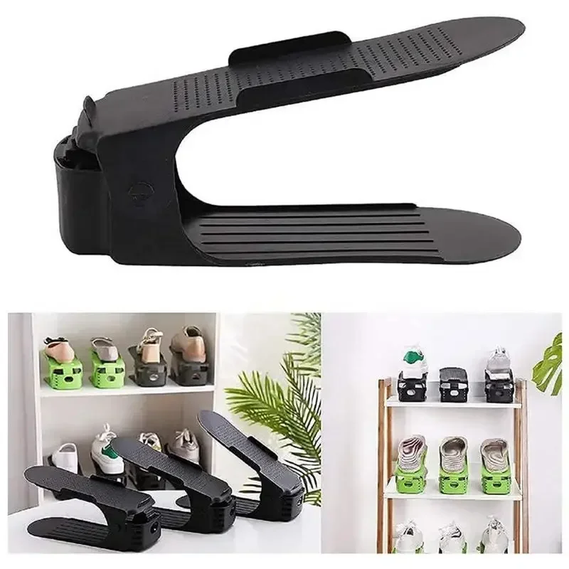 Shoe Organizer 10 Pcs Adjustable Shoe Stacker Shoe Slots Organizer Slots Space Saver Double Deck Rack Holder For Closet Organization shoe organizer