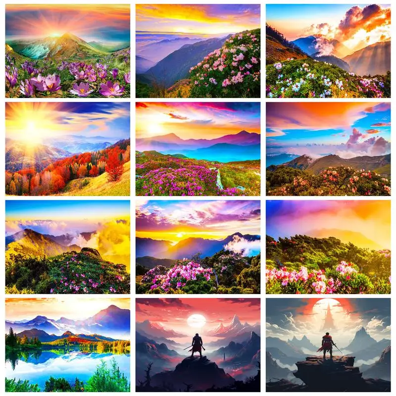 

Картина по номерам SDOYUNO, акриловый горный пейзаж, 40 х50 см, холст, настенное украшение для комнаты