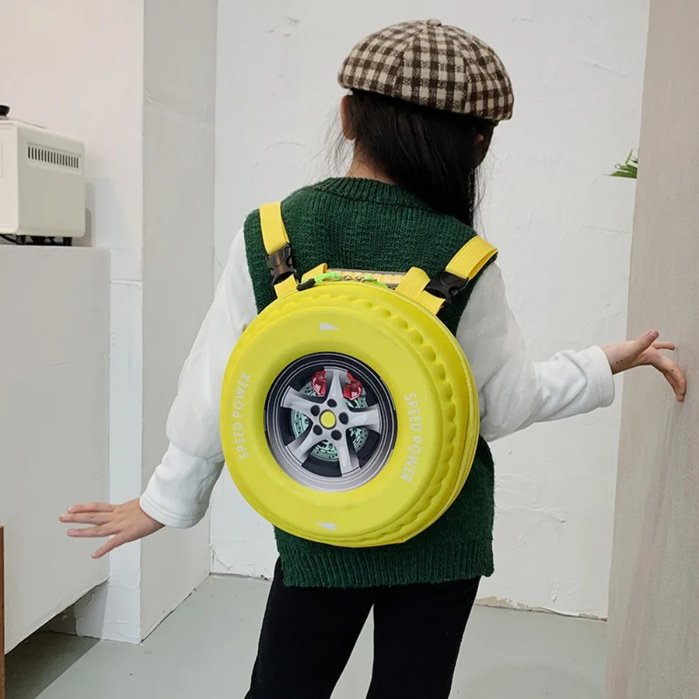 Colorful Tyre Shaped Children's Schoolbag EVA Wheel Large Capacity Kindergarten Shoulder Bag Wear-resistant Kawaii Kid Backpack 1
