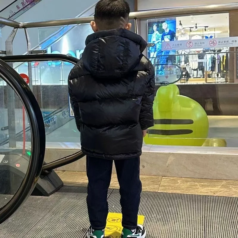 Children's Winter New down Jacket Jacket Black Gold down Boys Girls Middle and Large Children Thickened Short Kids
