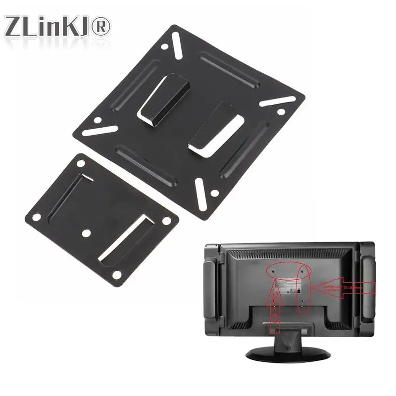 1Set Staffa Di Fissaggio A Scatto A Parete In Metallo Adatta Per Monitor Led Da 12 "-24" Cornice Tv Piatta Vesa 75/100 Supporto Tv Universale