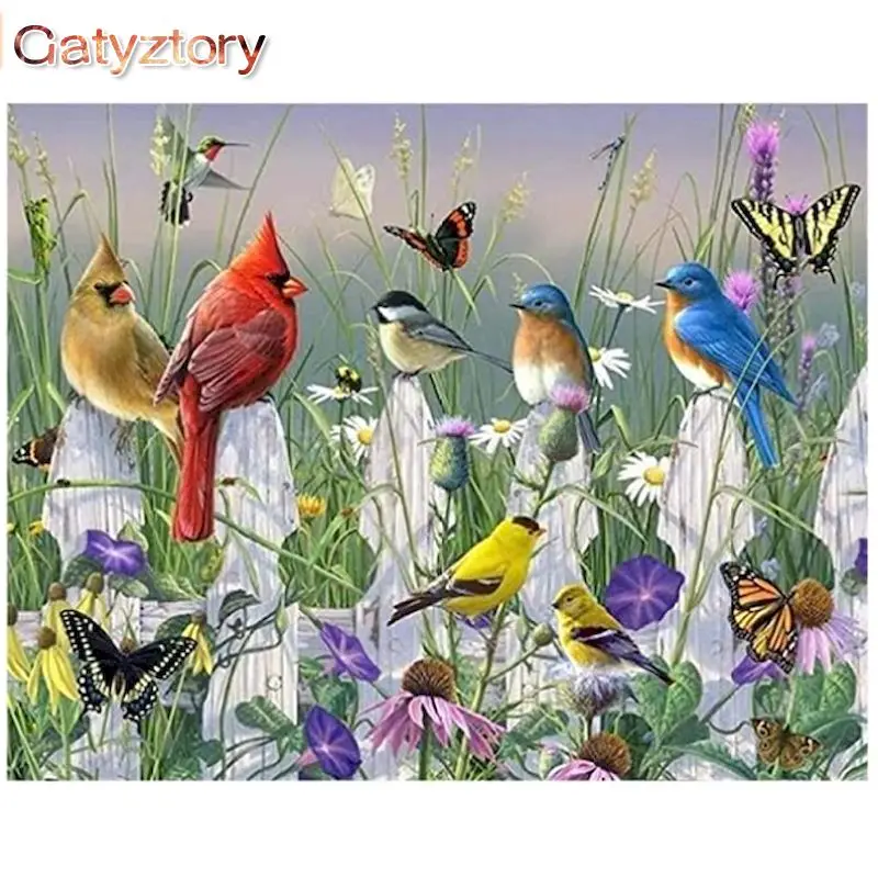 

GATYZTORY Diy 40x50cm Pictures By Number Birds Animal Kits Home Decor Painting By Numbers Drawing On Canvas Handpainted Gift