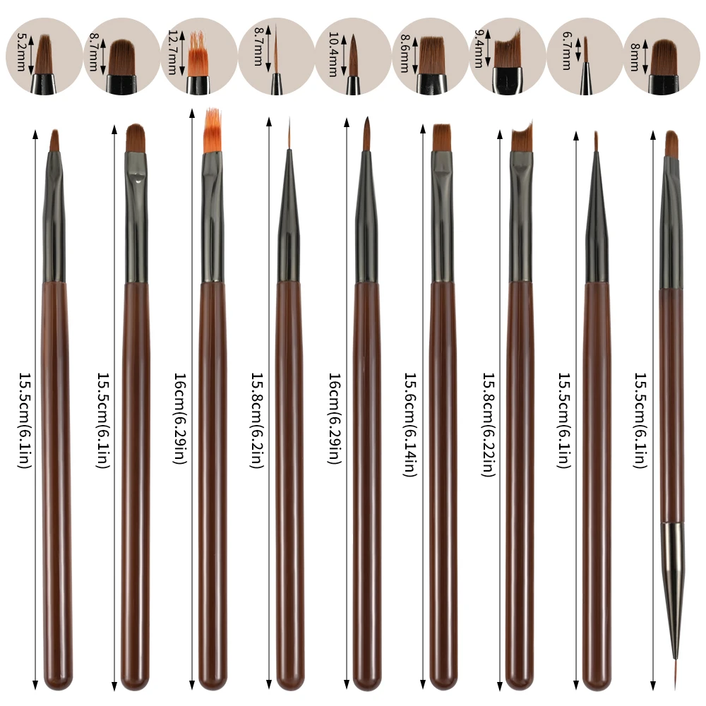 11PCS Set di Pennelli per Pittura a Dettaglio Fine, Pennelli Sottili
