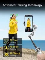 AOCHUAN Smart X2 Handheld Gimbal 3 Axis Stabilizer Built-in 20cm Extension Rod LED Display Phone Holder For iPhone Smartphone - Image 3