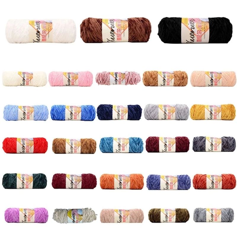 

100g Chenille Yarn Soft Wram Solid Color Hand-Knitted Thick Crochet Thread for DIY Craft Scarf Sweater Blanket