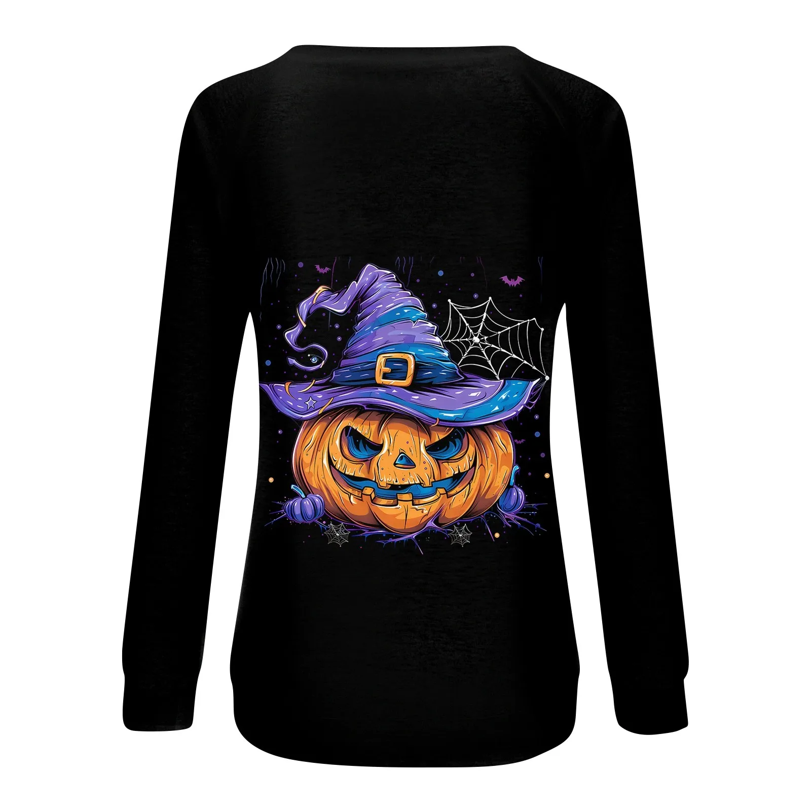 Vintage Pumpkin Print Long Sleeve T-Shirt – Harajuku Halloween Tee
