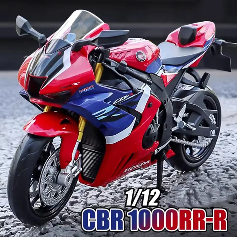 1:12 Scale Alloy Diecast Motorcycle Toy - Miniature Model with Steering Wheel, Perfect