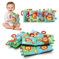 Animal Cloth Book Soft Story Book 0-36 Months Baby Early Education Toys Cartoon Animal Rustle Sound Baby Quiet Book Toys Gifts 1
