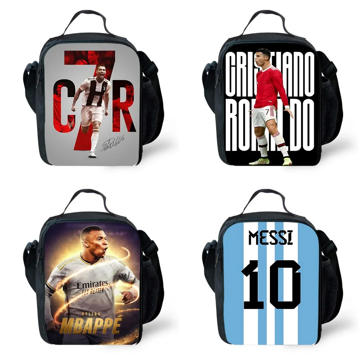 Cartoon Lunch bags for Child CR-7 Football Star School Picnic Bags for Boys Large Kids Insulation Cooler Bags Aged 4-10 year