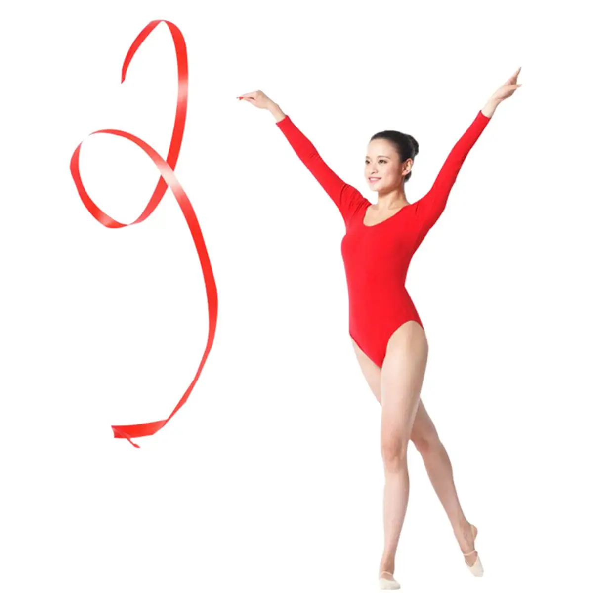 12 Pcs Rhythmic Gymnastics Ribbons Artistic Rhytmic Dancing Dance Streamer Silk Girl Child Hoop