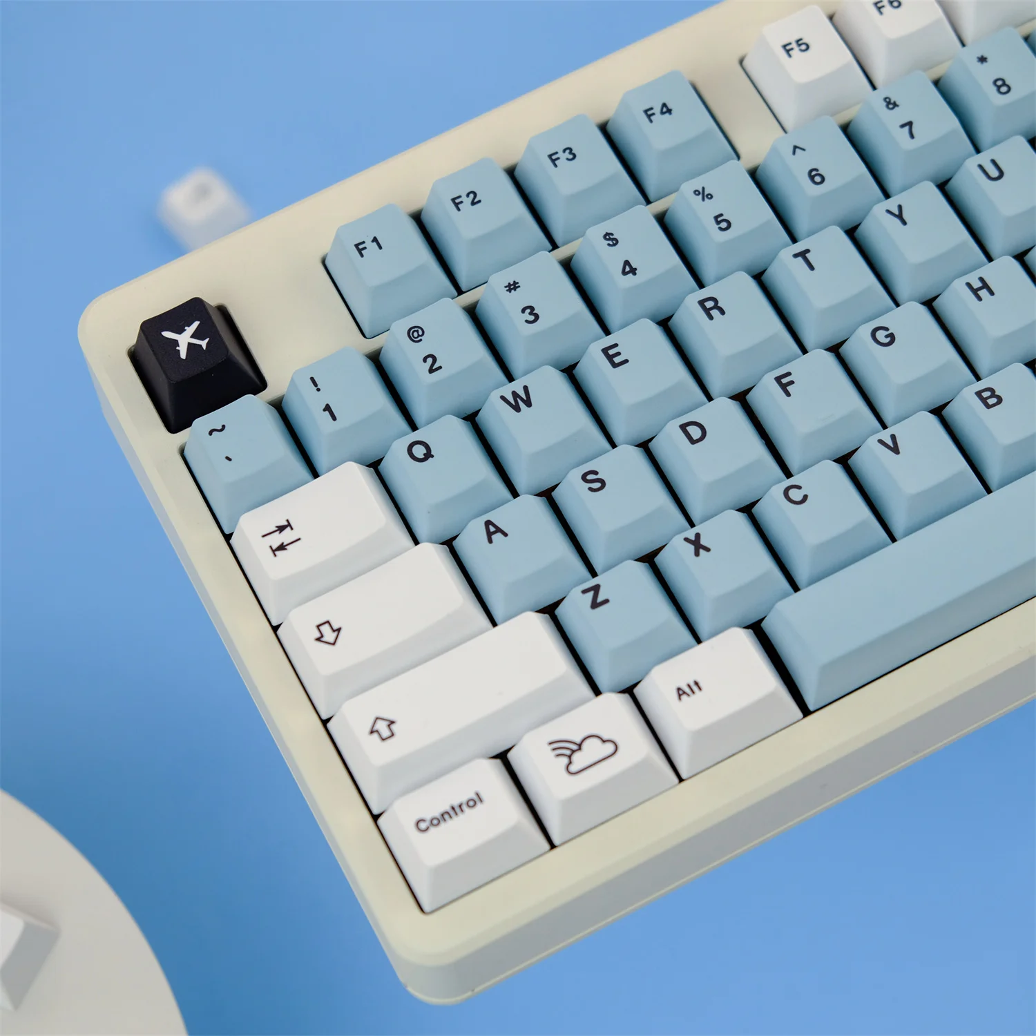 Conjunto Gmk Flutuante Nuvem Keycaps Pbt Tampas Chave de Sublimação de Corante Cereja Keycap Perfil para Keychron q1 q2 k2 Anne Gh60 Gk64 Poker 1 - Imagem 5