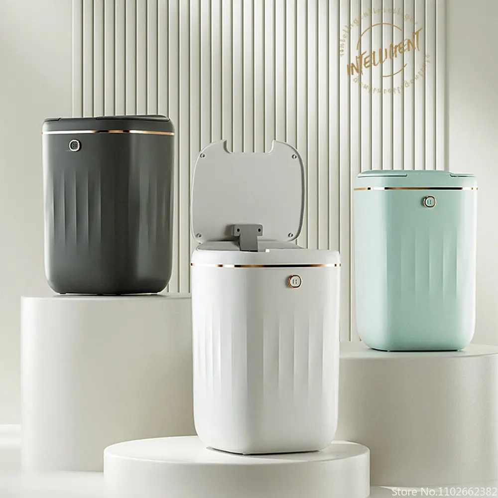 20L/22L Automatic Sensor Trash Can UV Light Induction Smart Dustbin For Bathroom Toilet trash can