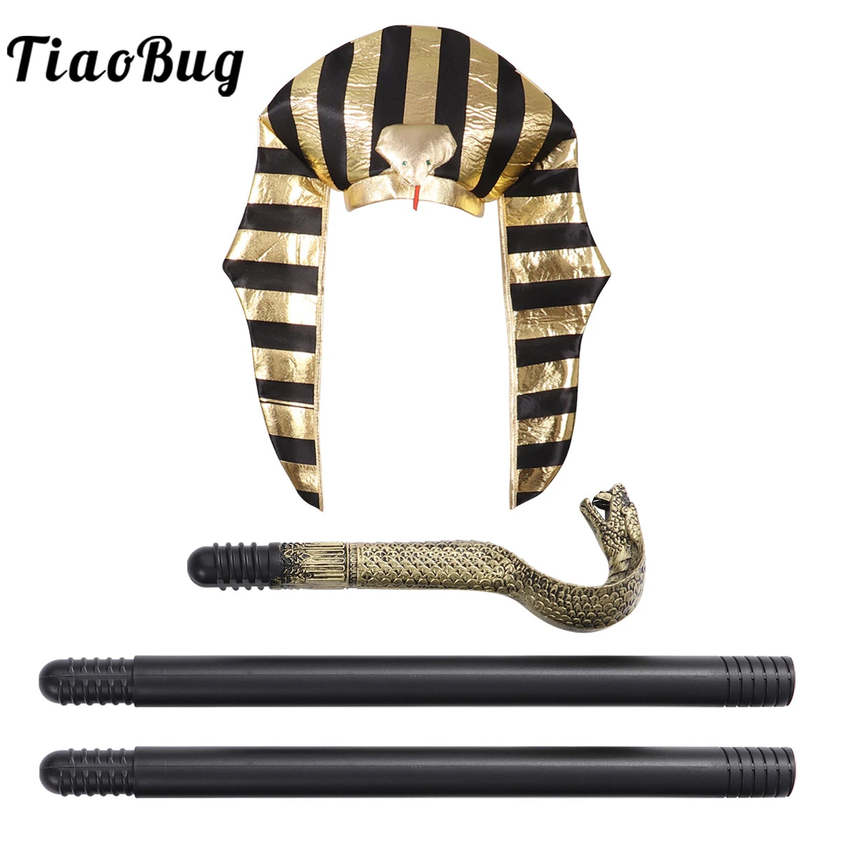 Egyptian Costume Accessories Adult Pharaoh Belt/collar /king Cane/hat