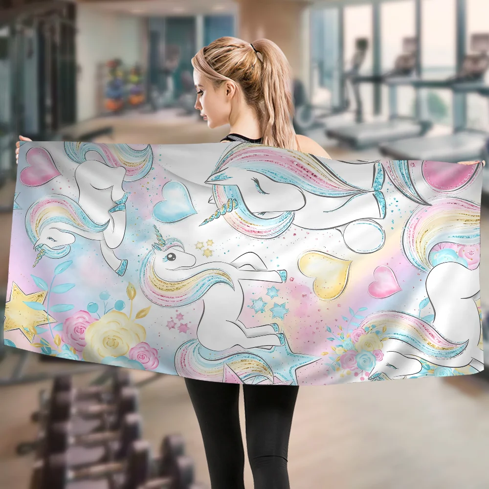 Cute Unicorn Towel Microfiber Beach Towel Absorbent Quick dry Soft Yoga Swimming Resort Mountain Climbing Towel 5