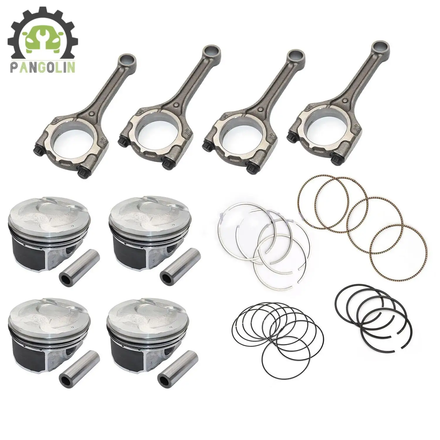 8pcs G4FD Engine Connecting Rod & Pistons & Rings Set for Hyundai KIA