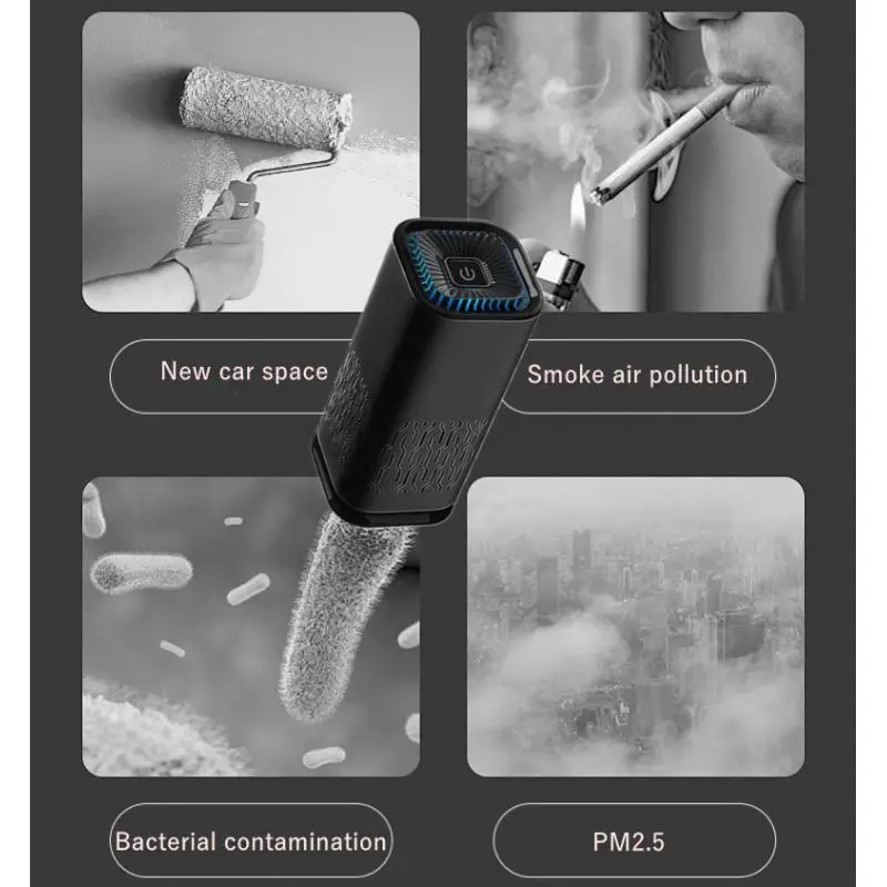 Vue de face du purificateur d'air HEPA portable silencieux avec grille d'entrée d'air visible.