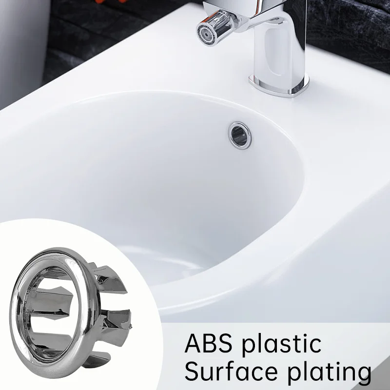 8/1Pcs Sink Hole Round Overflow Cover Ring Wash Basin Hollow Overflow Ring Sink Hole Cover Bathroom Kitchen Accessories sink overflow cover