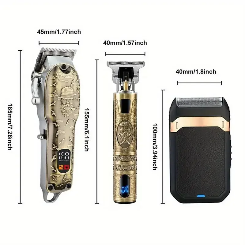 Professional Hair Clipper for Men, 1 Box Nose Hair Trimmer Set,Cordless Beard Trimmer , Rechargeable Clippers Set