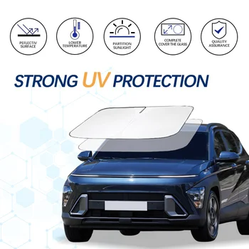 Windshield Sun Shade For Hyundai Kona N Line Kona Film Sunshade Sun Visor Protector Foldable Blocks UV Rays Keep Your Car Cooler 1