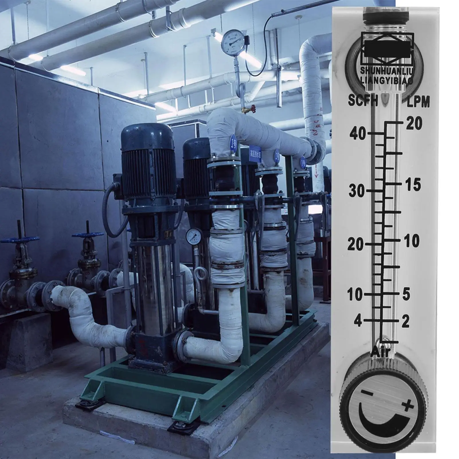 Panel Type Gas Flowmeter LZM-6T 2-20LPM/4-40SCFH Brass Female BSP1/4 for Accurate Gas Measurement