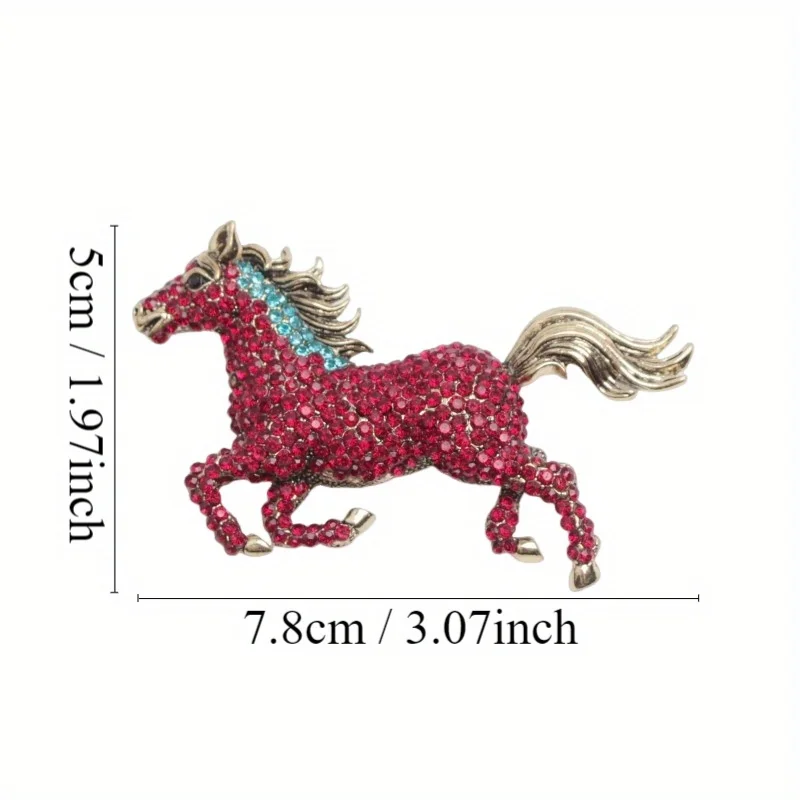 Broche Fantaisie Femme Cheval Doré - Bijou Animal élégant - Cadeau Cavalière
