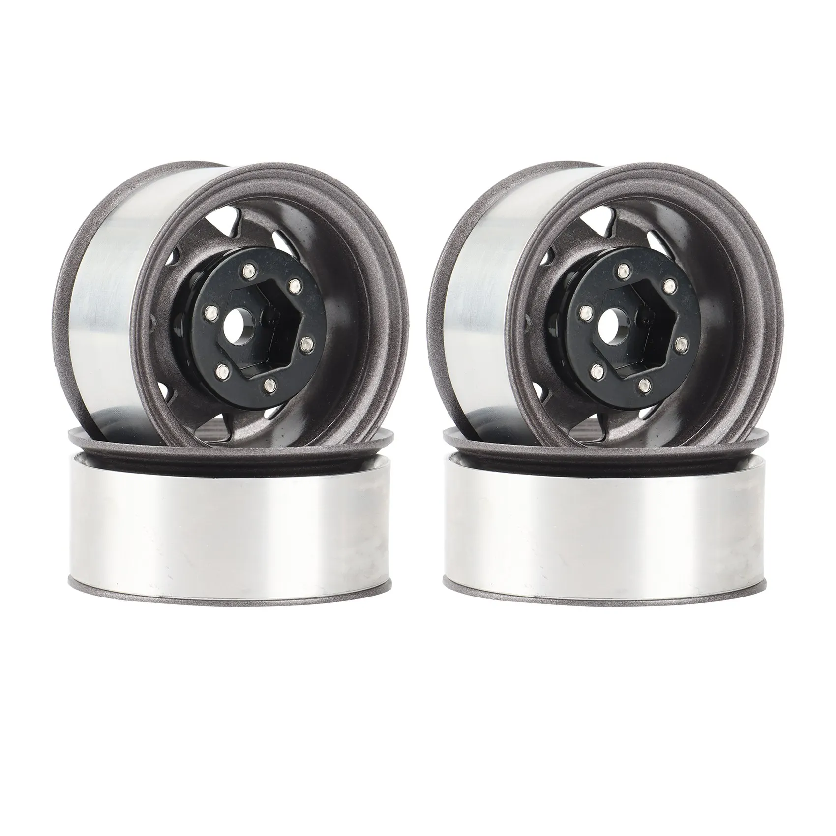 

4PCS 1.55 Metal Beadlock Wheel Rim Hub for 1/10 RC Crawler Car Axial Yeti Jr 90069 RC4WD D90 TF2 Tamiya CC01 LC70 MST,3