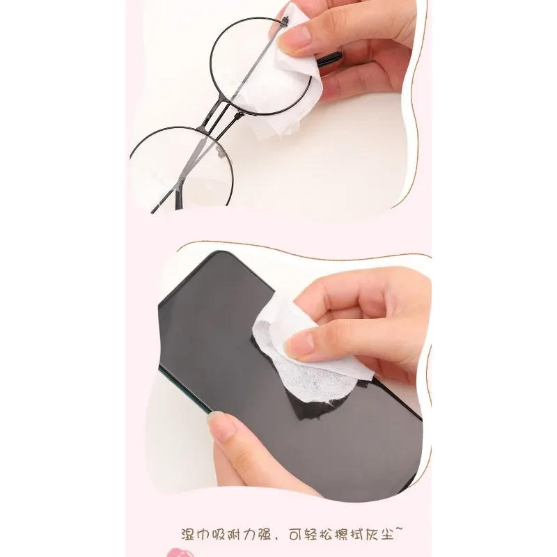 Portable Canned Wet Wipes for Children Cleaning Cloths with Creative Cartoon Chain Cute Small Bell Barreled Cans 30 Sheets 6