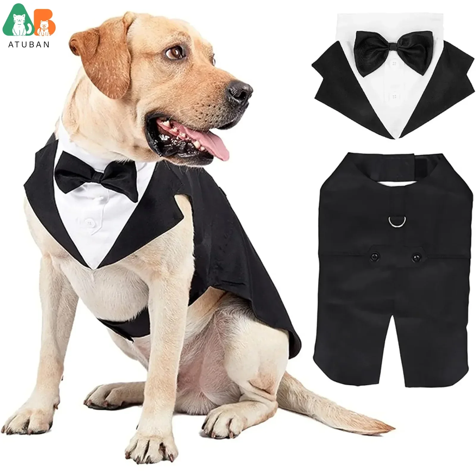 Dog costume large dog tuxedo with detachable dog wedding costume suitable for large and medium dogs golden retrievers labradors Pet Clothes