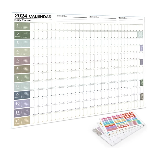 Calendrier 2024 Feuille de planificateur d'horaire simple Liste de