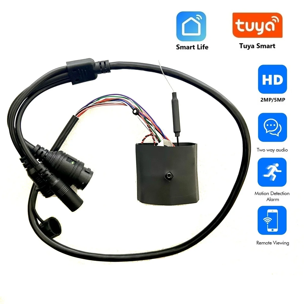 Модуль умной мини-IP-камеры Tuya, 2 МП/5 МП, Wi-Fi, набор микросхем печатной платы с двусторонней аудиосвязью, скрытый монитор безопасности, умная жизнь, сделай сам, наблюдение