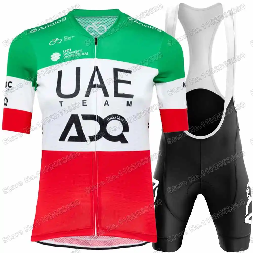 2025 여성 UAE 팀 ADQ 사이클링 저지 세트 이탈리아 스페인 프랑스