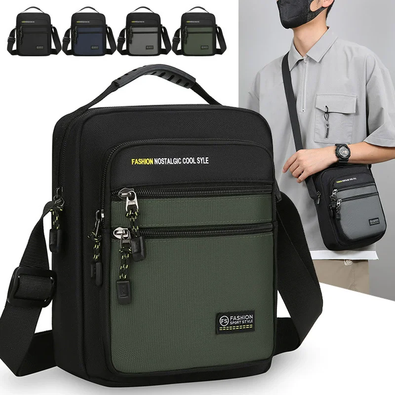 새로운 패션 옥스포드 남자 Crossbody 가방 단일 어깨 가방 대용량 저장 가방 패션 멀티 포켓 비즈니스 Crossbody 가방